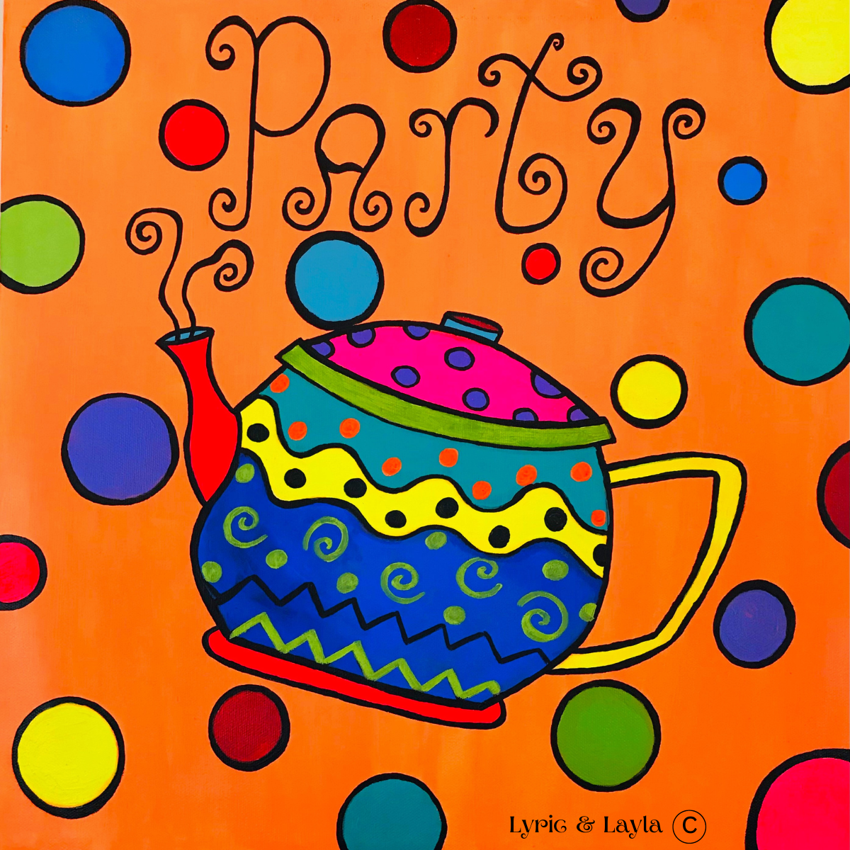 Tea Party 16x16 Canvas