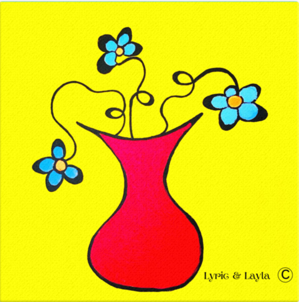 My red vase 12x12 Canvas