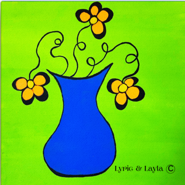 My blue vase 12x12 Canvas