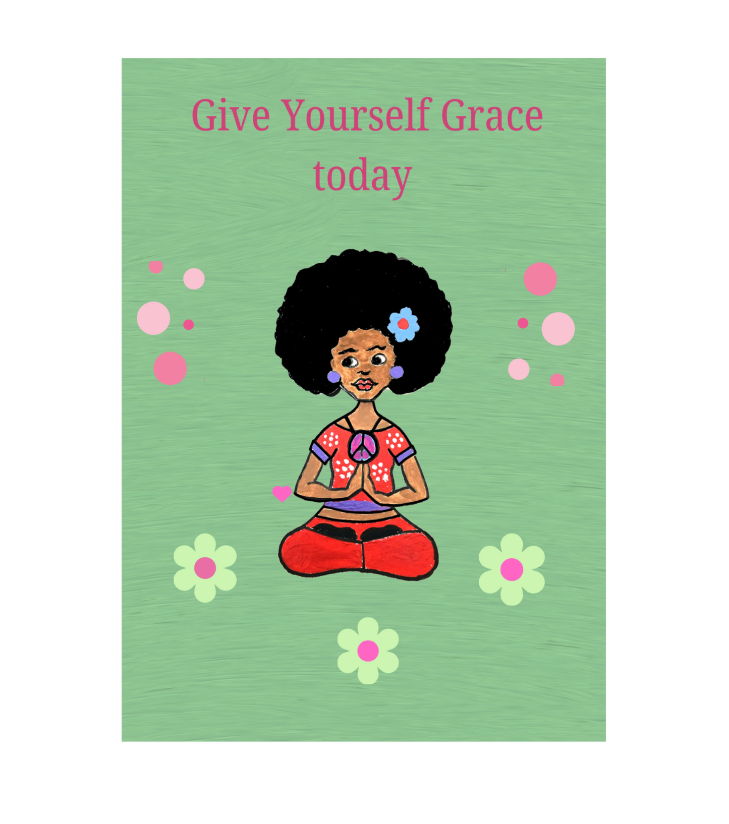 Give Yourself Grace | Whimsical Encouragement Greeting Card
