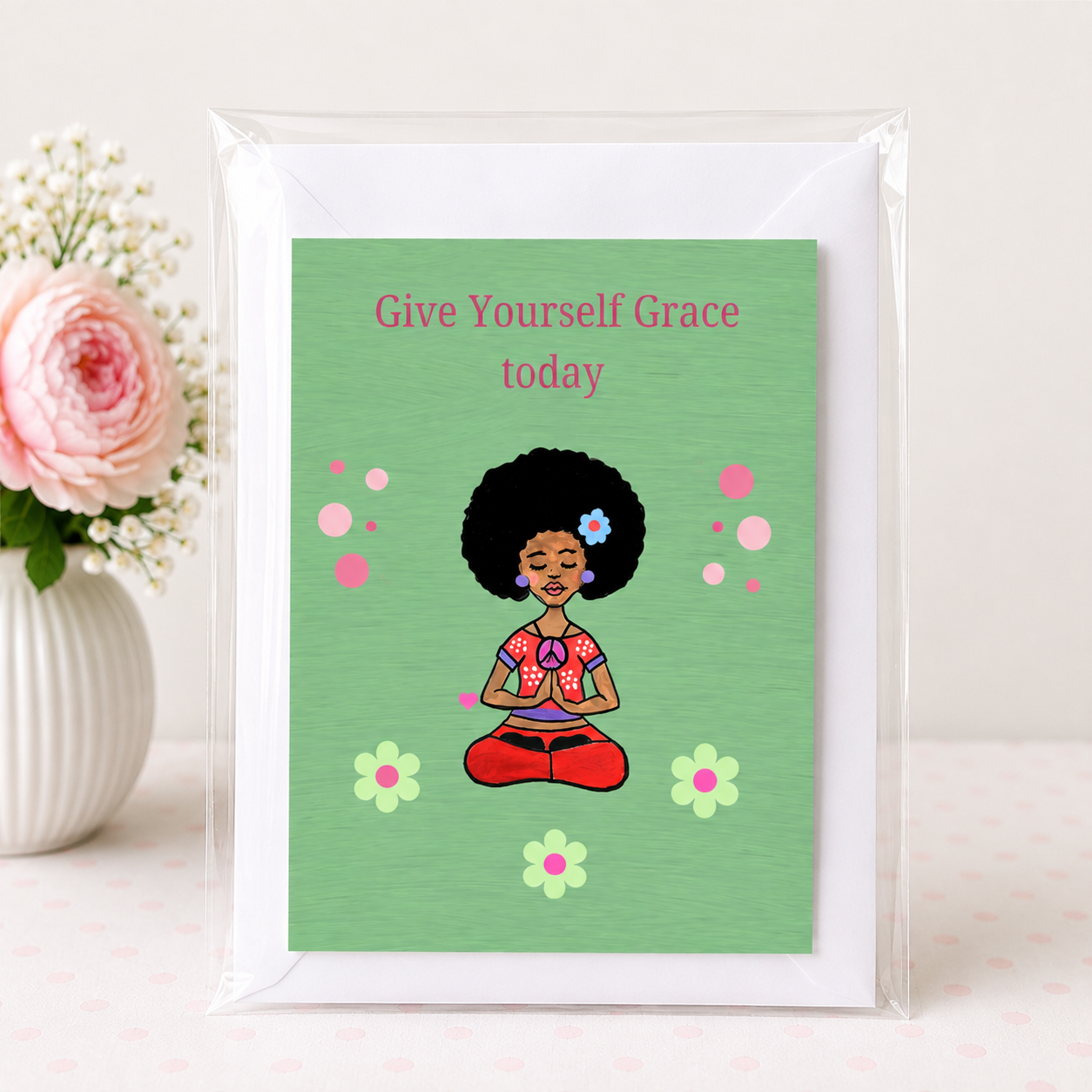 Give Yourself Grace | Whimsical Encouragement Greeting Card