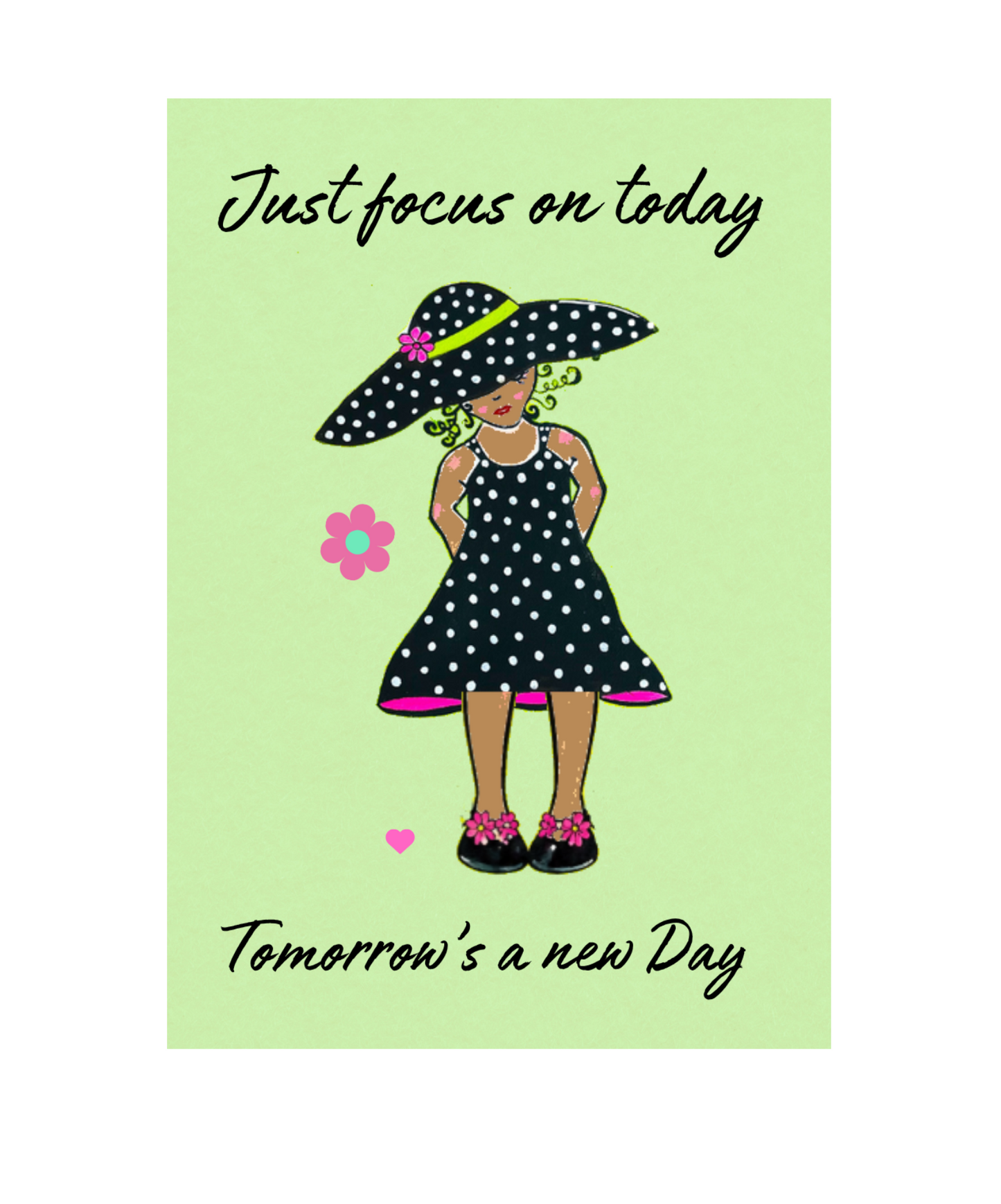 Just Focus on Today | Whimsical Encouragement Greeting Card