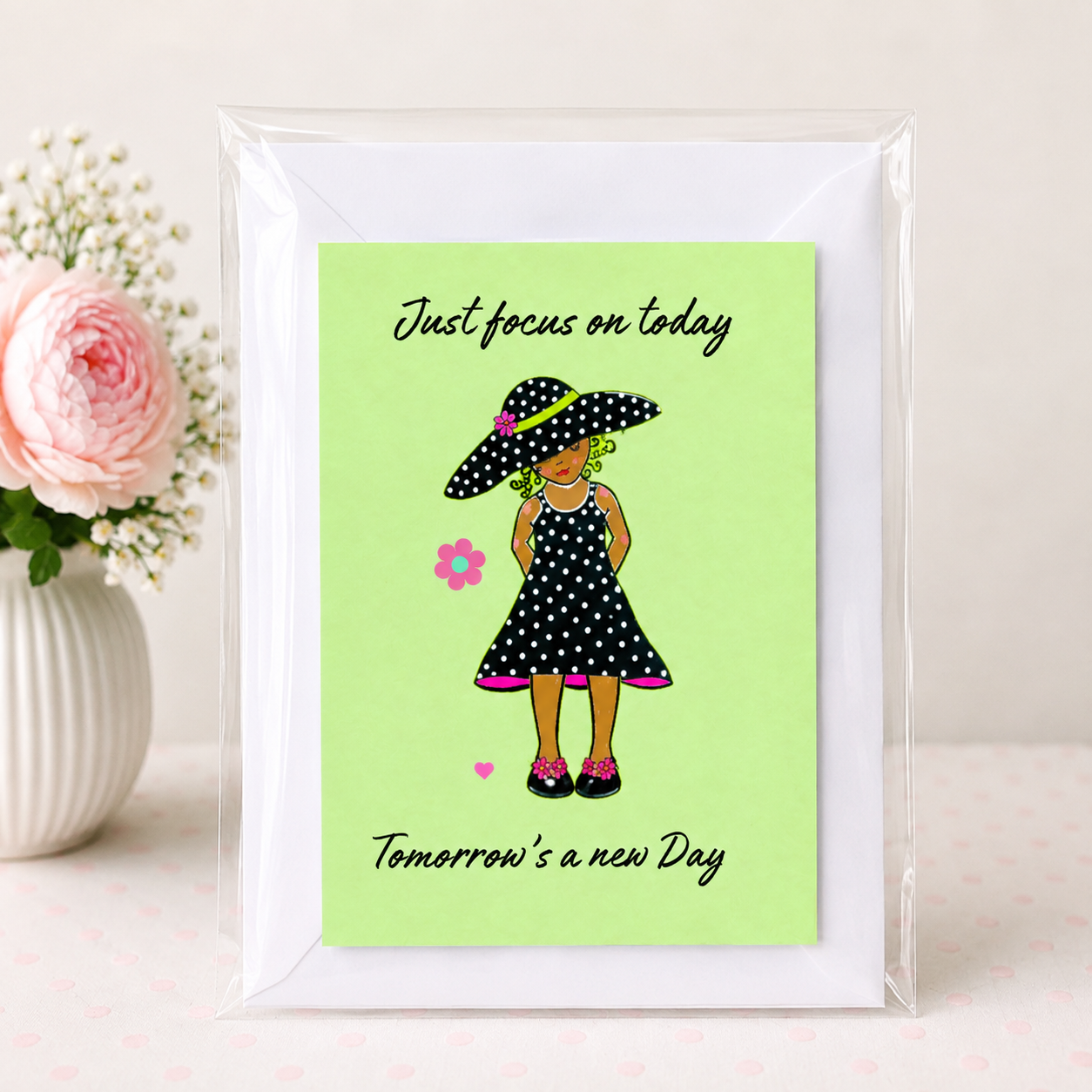 Just Focus on Today | Whimsical Encouragement Greeting Card