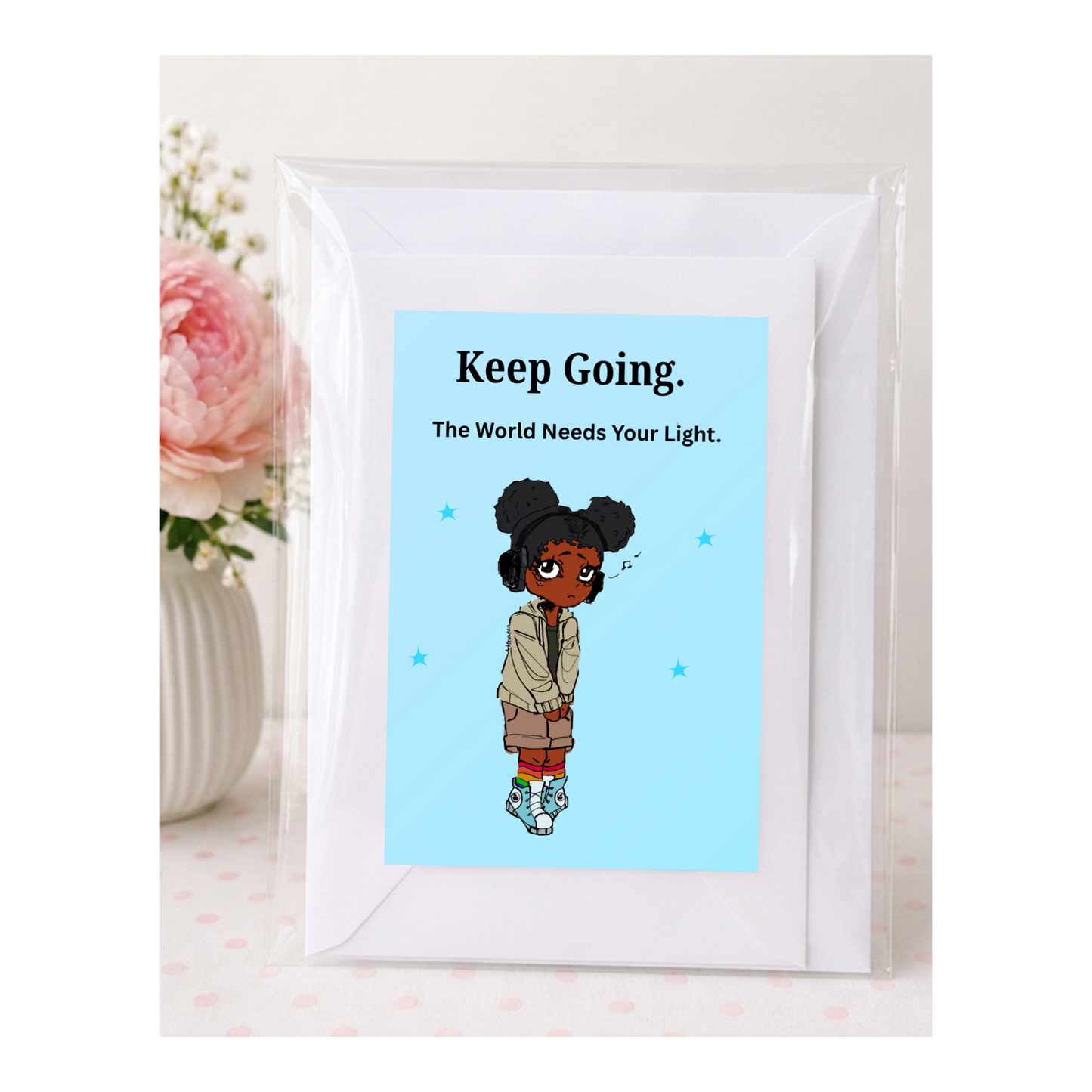 Keep Going, The World Needs Your Light | Whimsical Encouragement Greeting Card