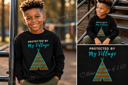 Protected by my Village Youth crewneck sweatshirt