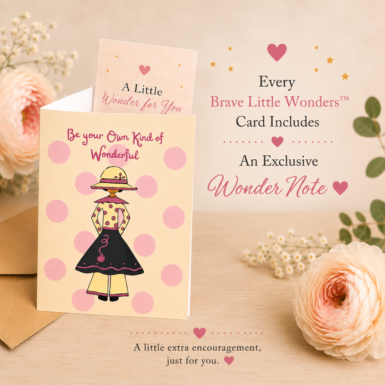 Be Your Own Kind of Wonderful | Whimsical Encouragement Greeting Card