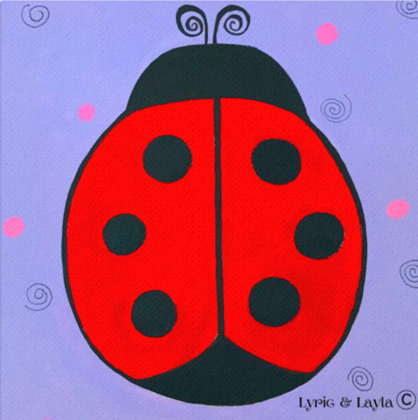 Lady Bug 12x12 Canvas