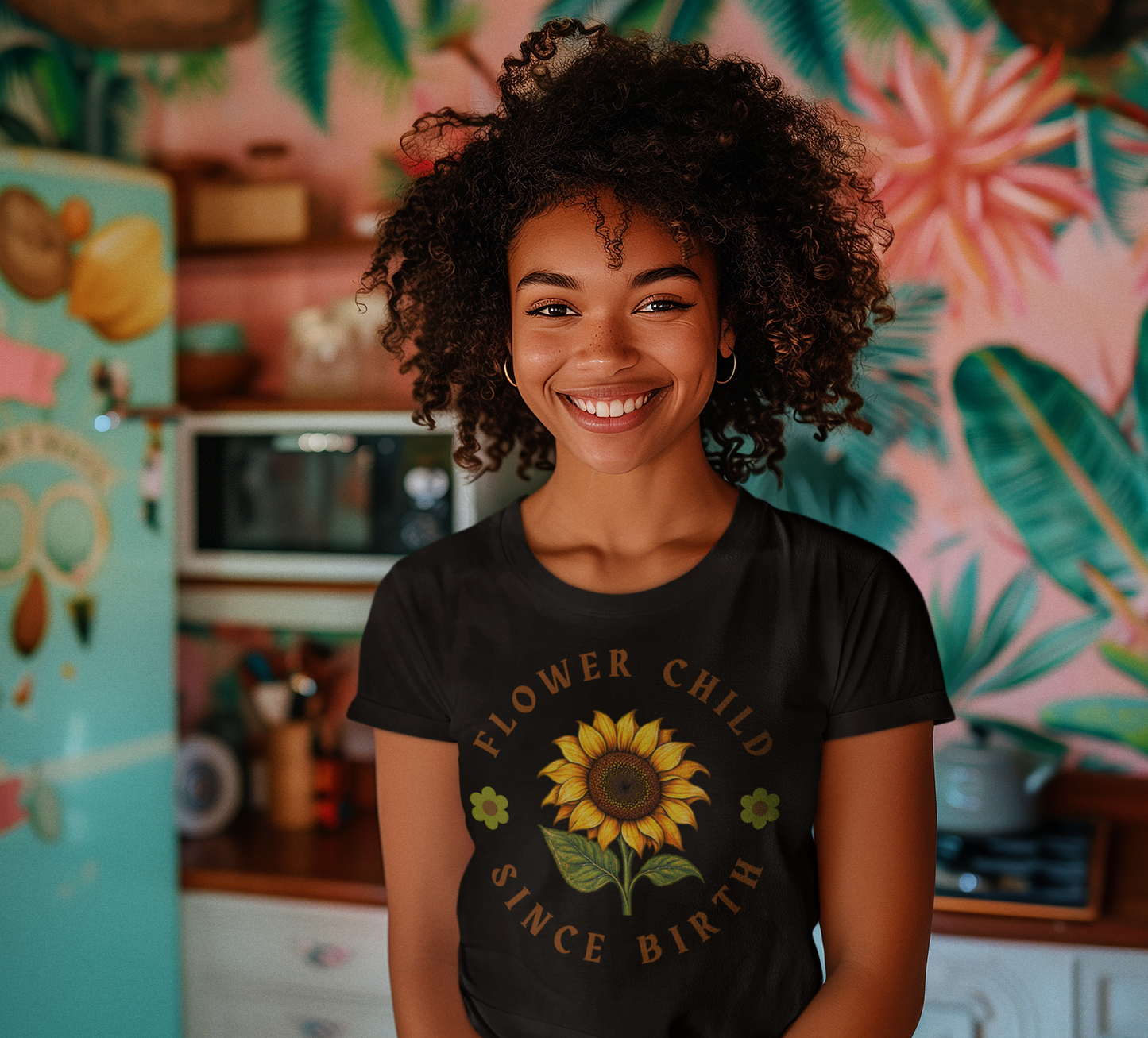 Flower Child Since Birth Vintage Sunflower T-Shirt 🌻