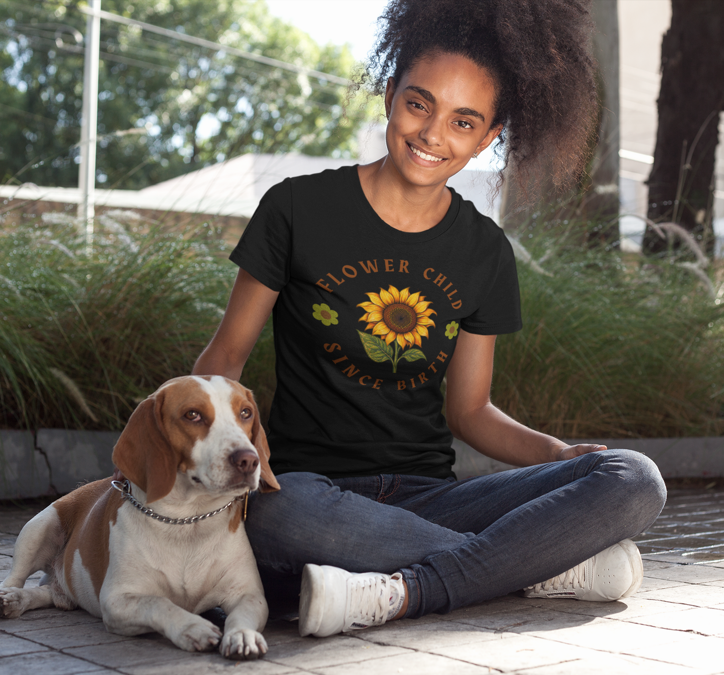 Flower Child Since Birth Vintage Sunflower T-Shirt 🌻