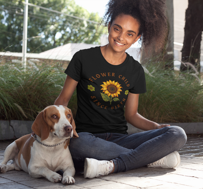Flower Child Since Birth Vintage Sunflower T-Shirt 🌻
