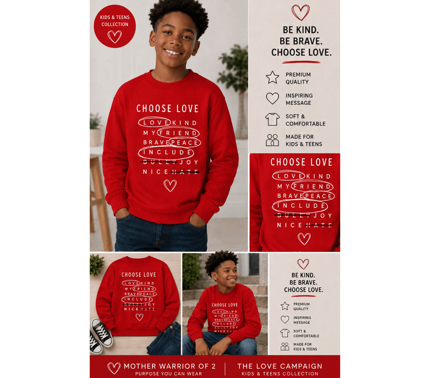 Kids & Teens Choose Love Shirt | The LOVE Campaign