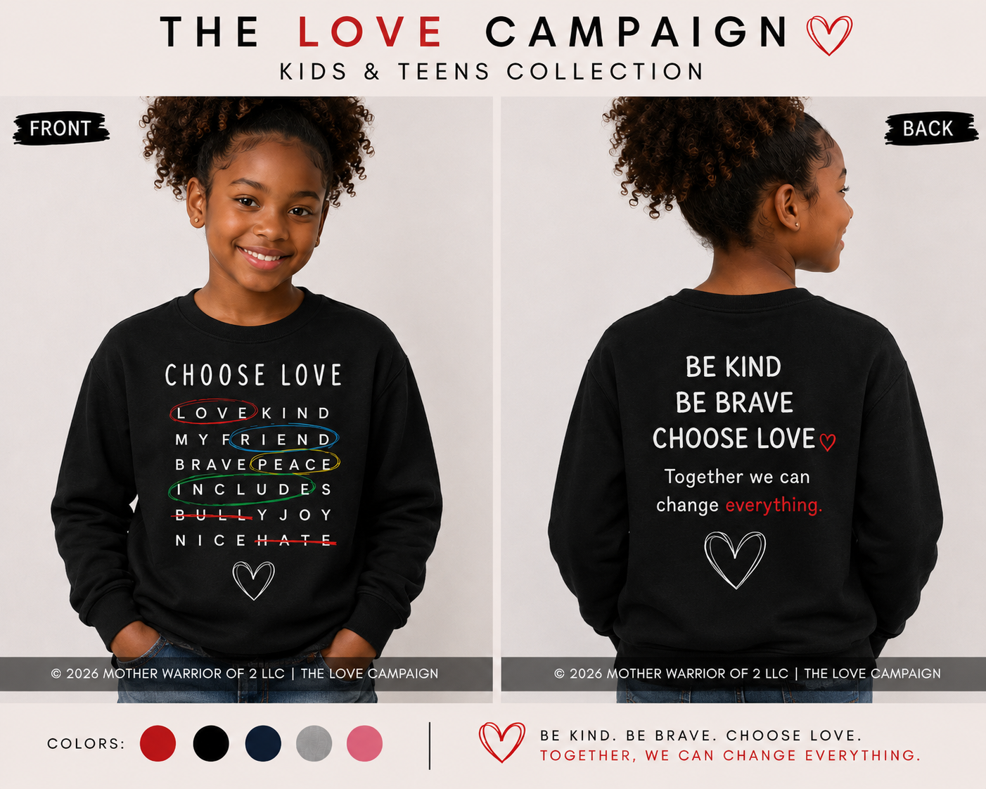 Kids & Teens Choose Love Shirt | The LOVE Campaign