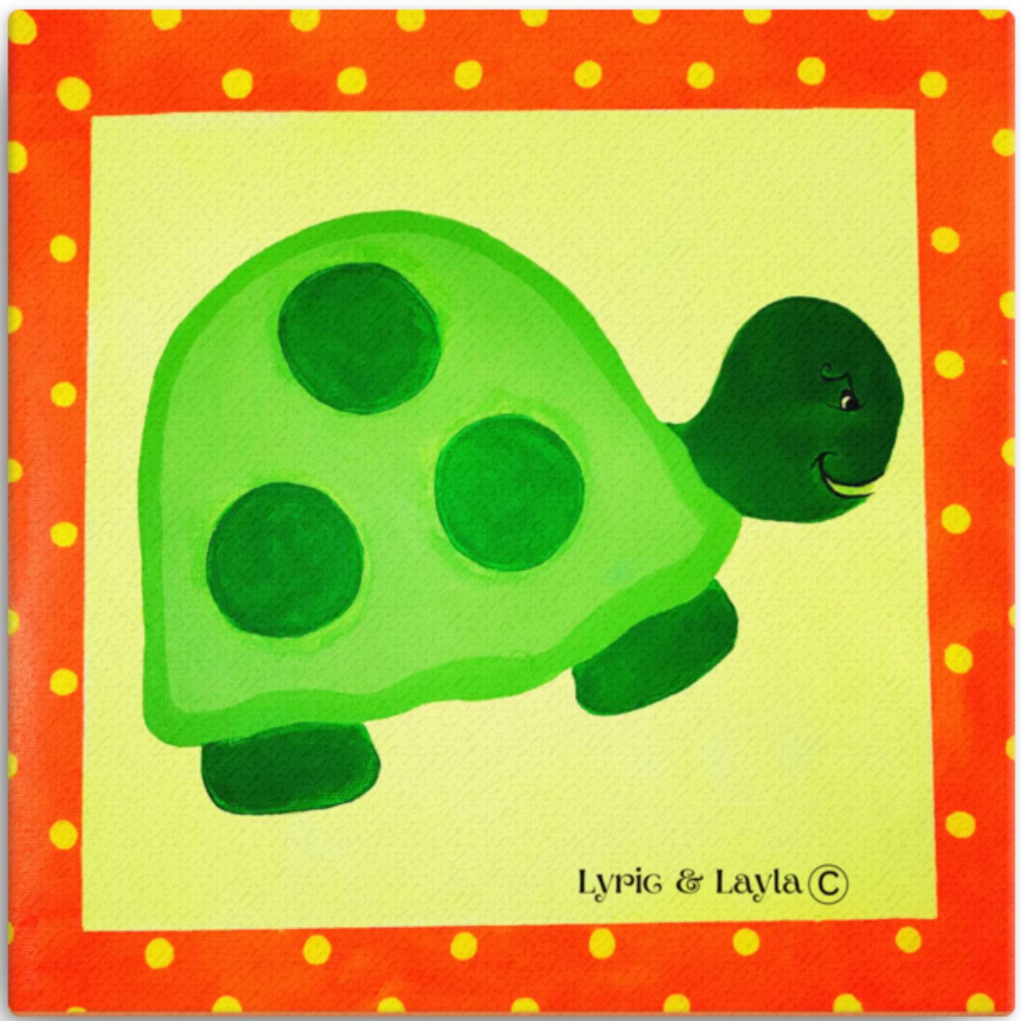 Sunshine Turtle 12x12 Canvas
